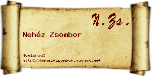 Nehéz Zsombor névjegykártya